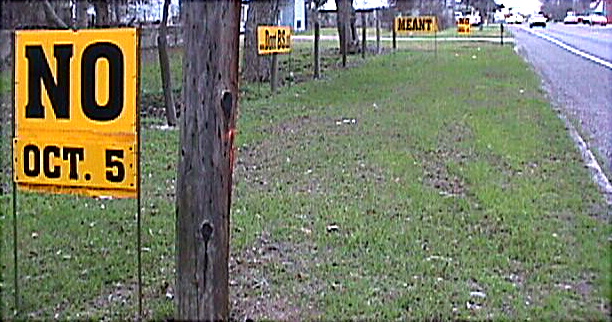 NO Oct. 5   MEANT   NO Dec. 6  [signs]
